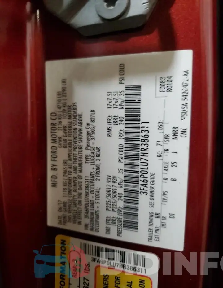3FA6P0LU7HR386311 Photo# 13