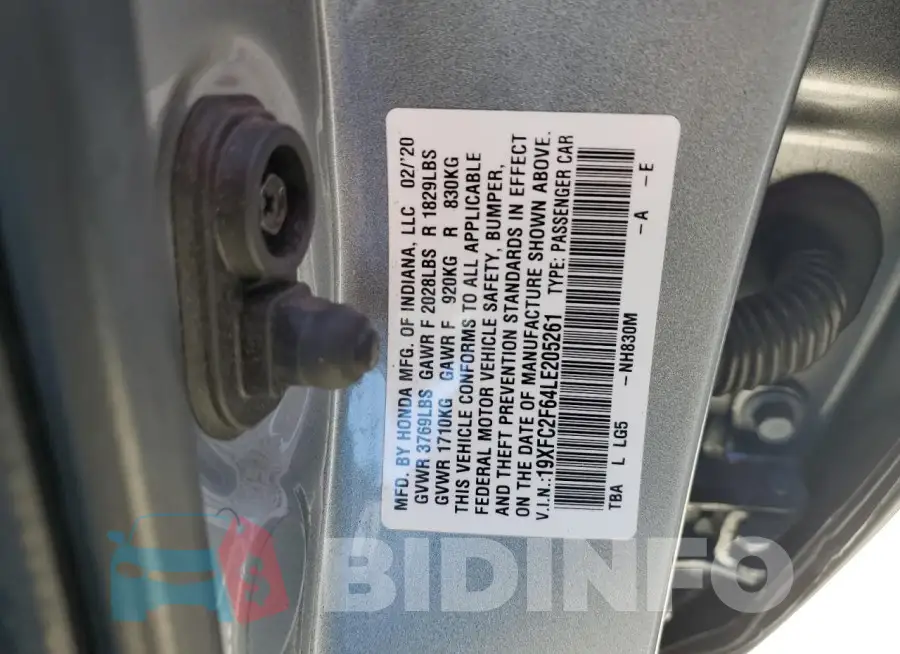 19XFC2F64LE205261 Photo# 12