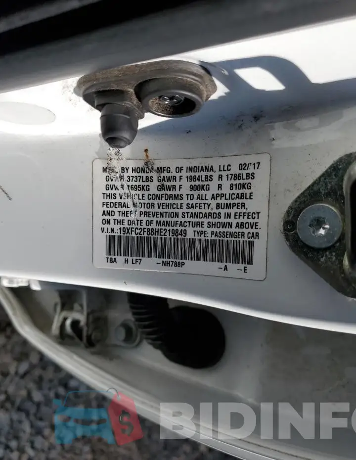 19XFC2F88HE219849 Photo# 12