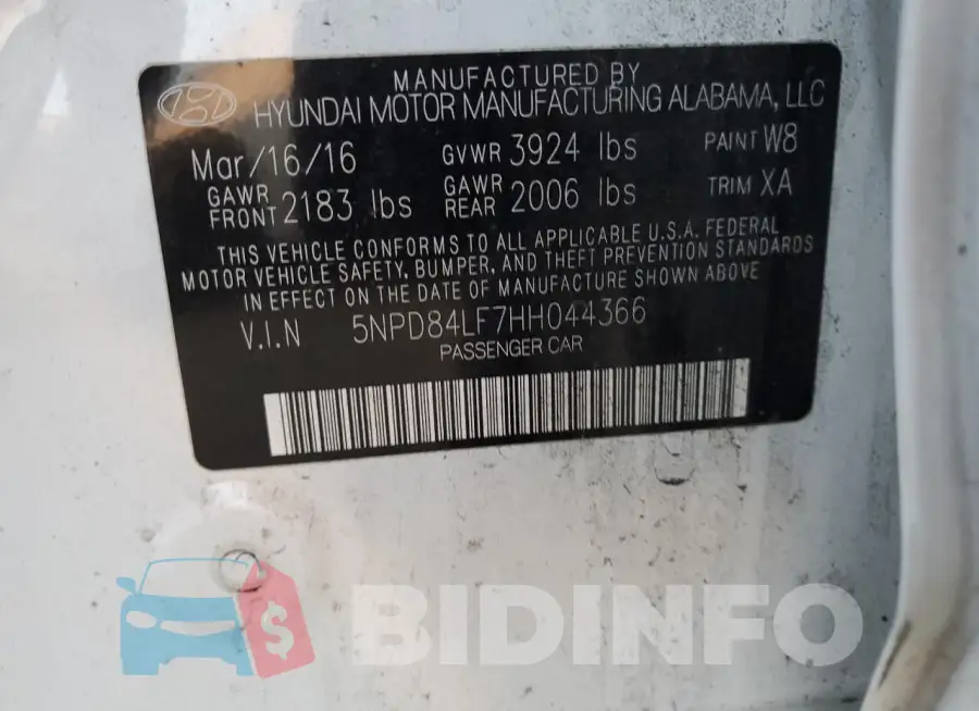 5NPD84LF7HH044366 Photo# 12