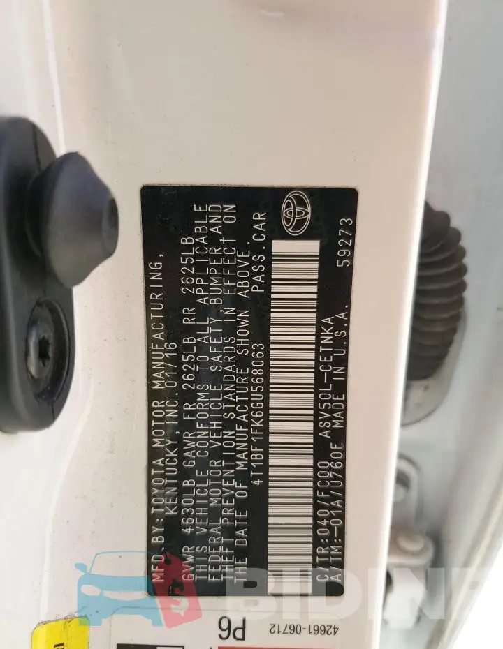 4T1BF1FK6GU568063 Photo# 12
