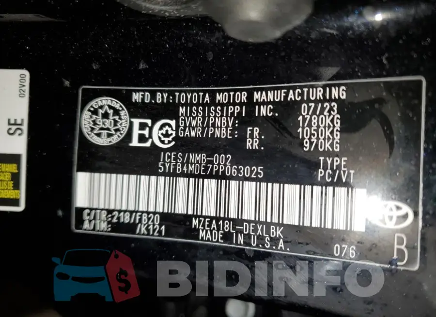 5YFB4MDE7PP063025 Photo# 12