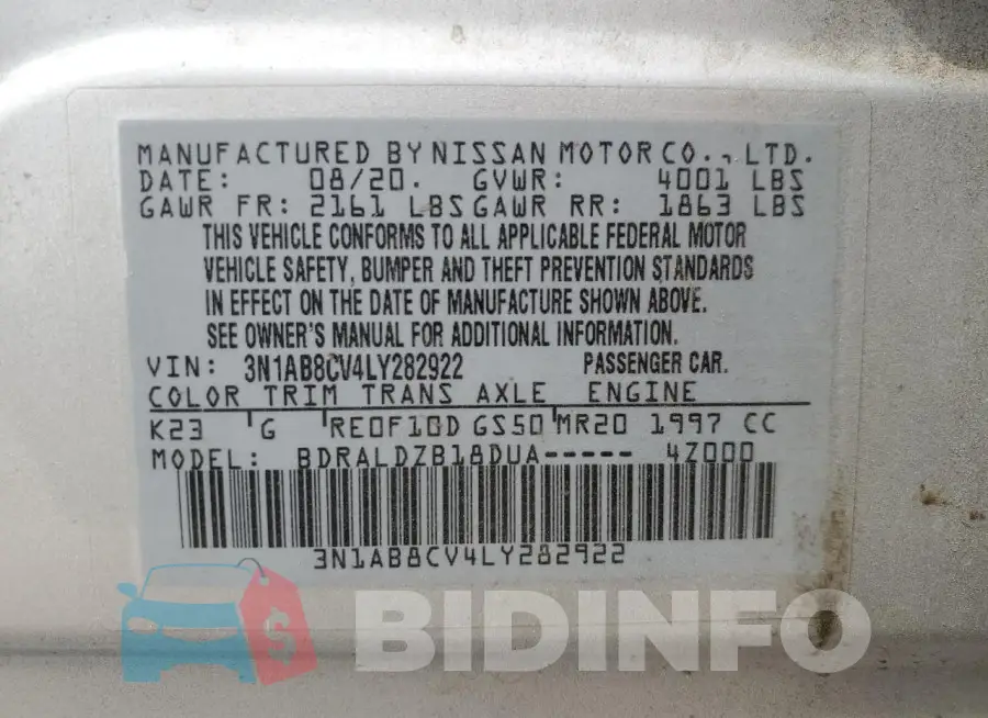 3N1AB8CV4LY282922 Photo# 12