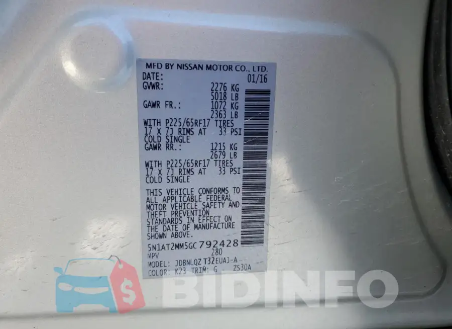 5N1AT2MM5GC792428 Photo# 14