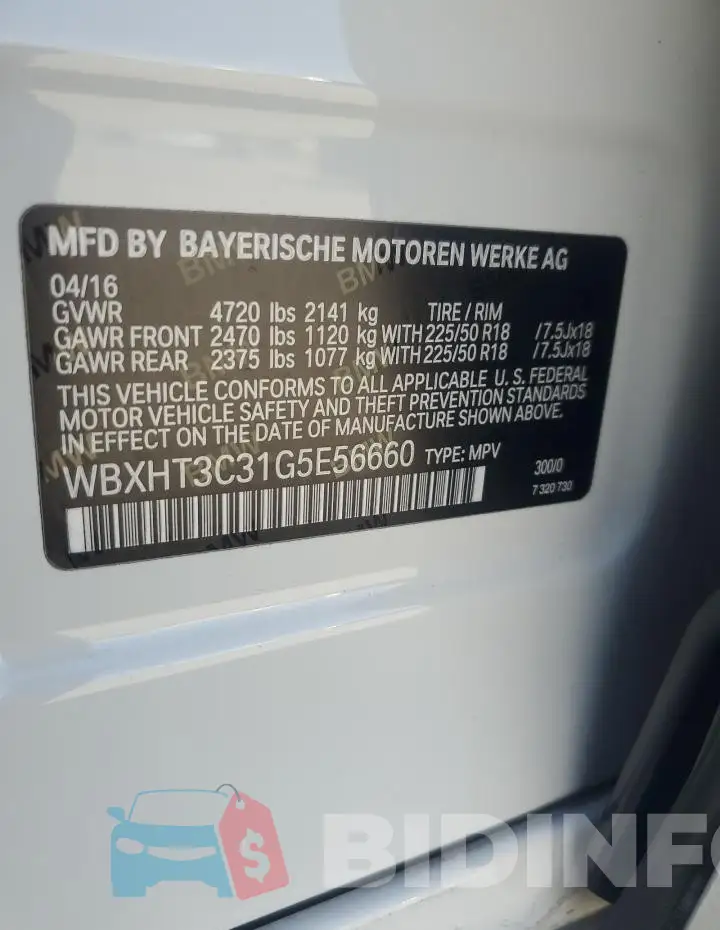WBXHT3C31G5E56660 Photo# 14