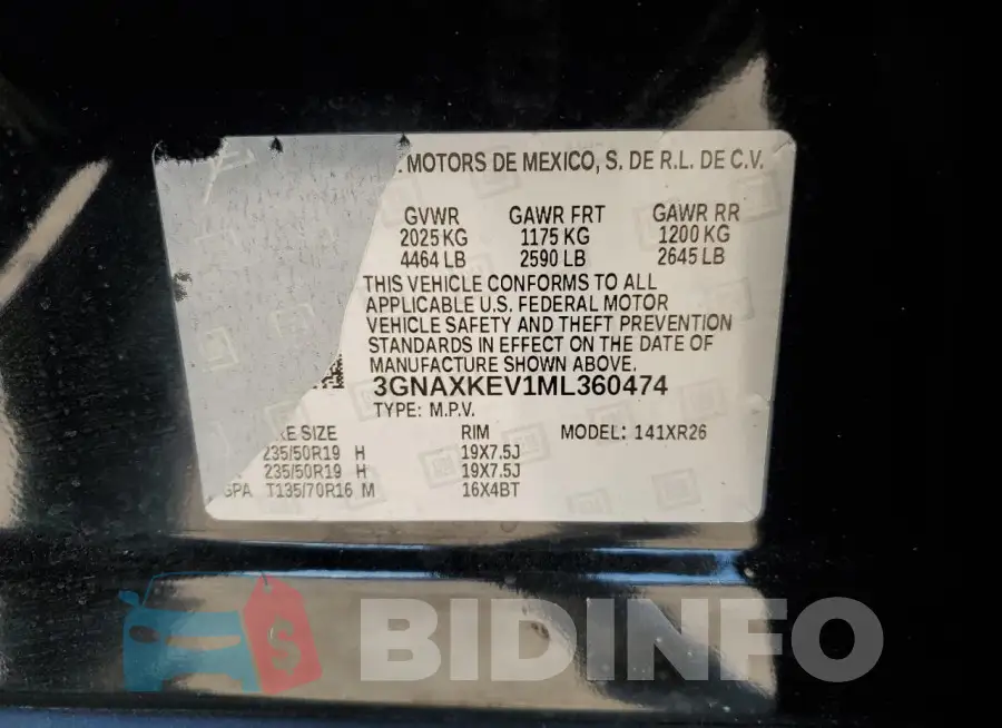 3GNAXKEV1ML360474 Photo# 14