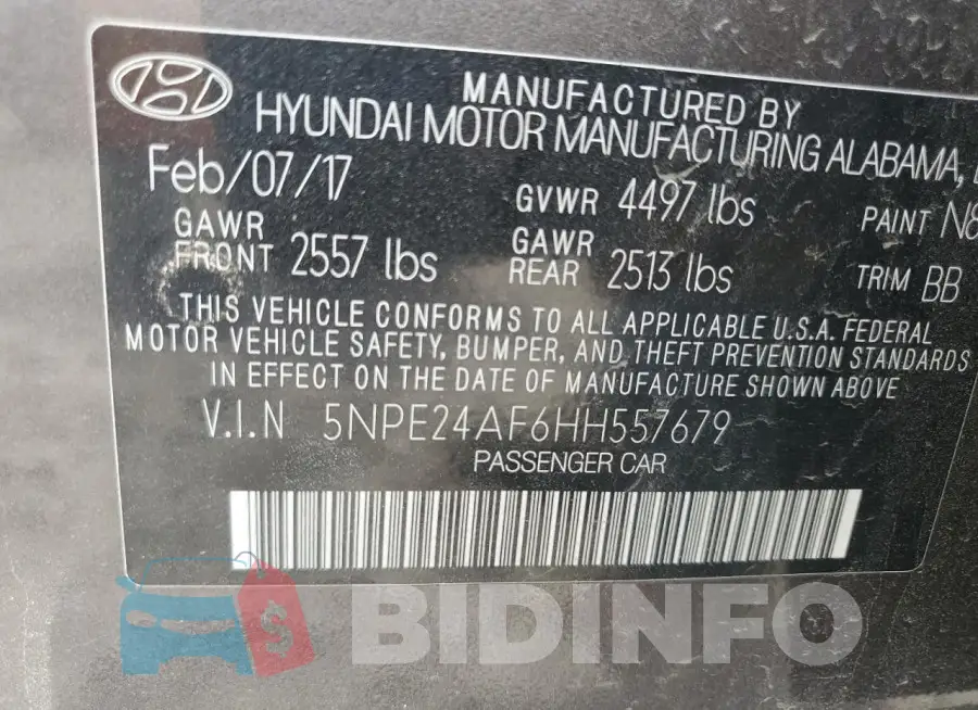 5NPE24AF6HH557679 Photo# 13