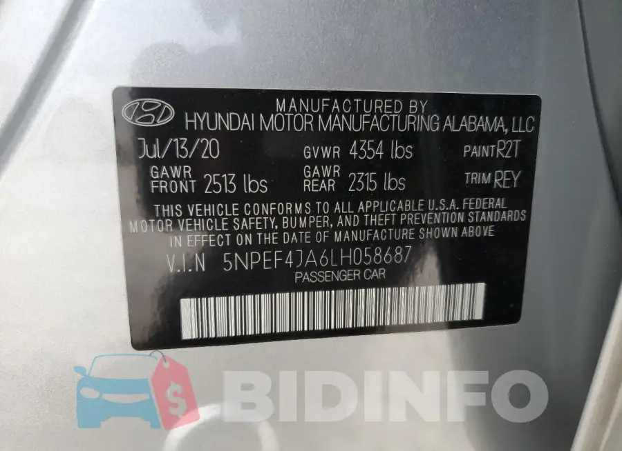 5NPEF4JA6LH058687 Photo# 13
