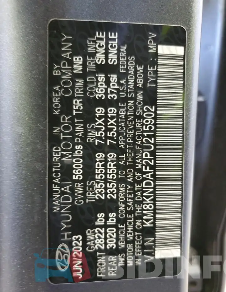 KM8KNDAF2PU215902 Photo# 14