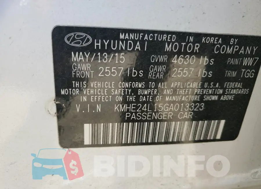 KMHE24L15GA013323 Photo# 13
