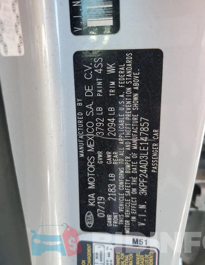 3KPF24AD3LE147857 Photo# 12