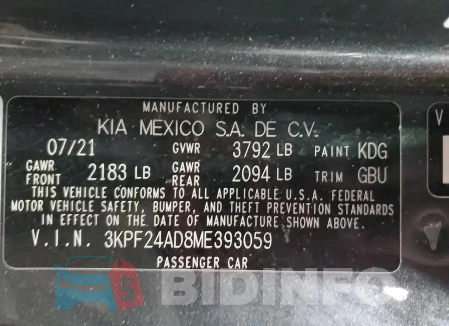 3KPF24AD8ME393059 Photo# 13