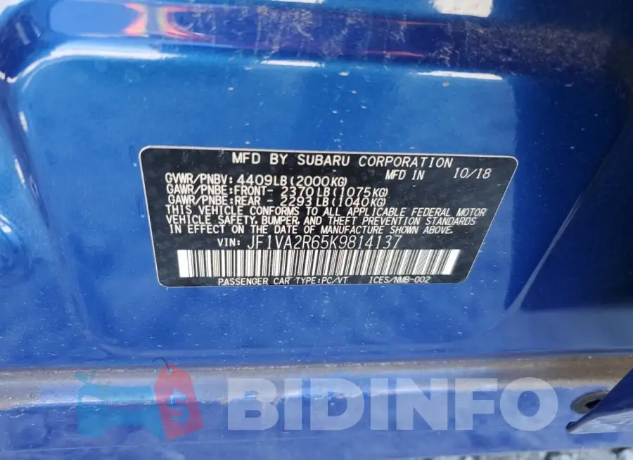 JF1VA2R65K9814137 Photo# 12