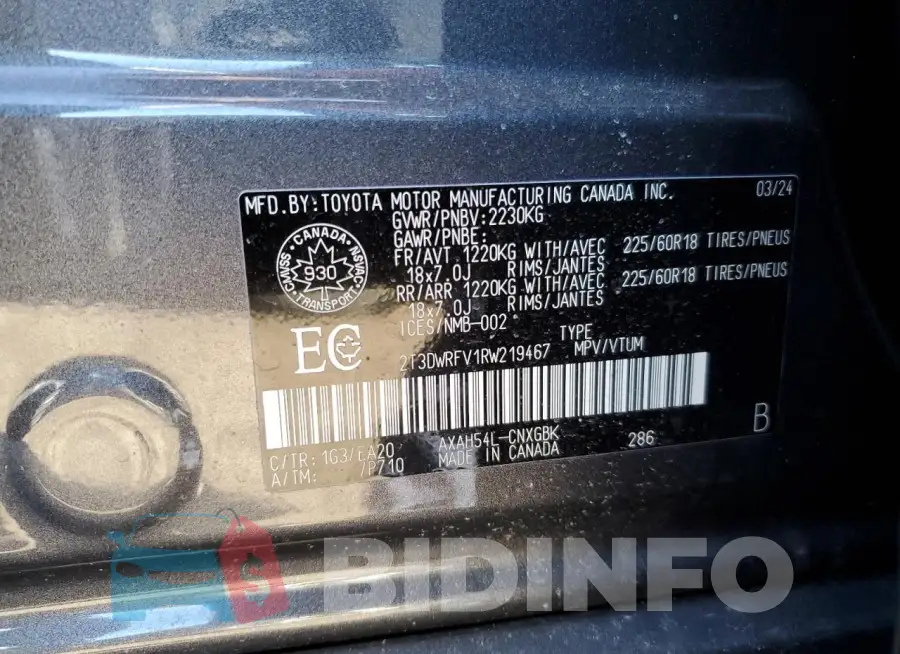 2T3DWRFV1RW219467 Photo# 13