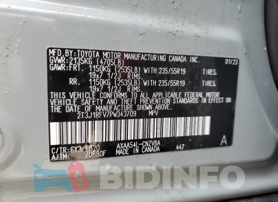 2T3J1RFV7PW343709 Photo# 13