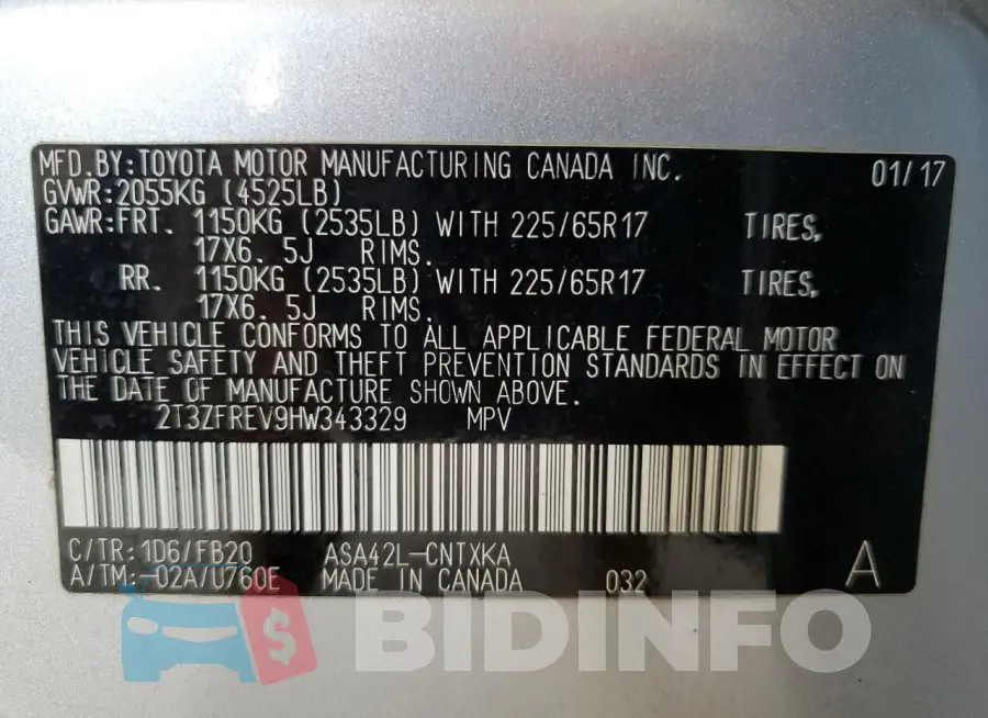 2T3ZFREV9HW343329 Photo# 12