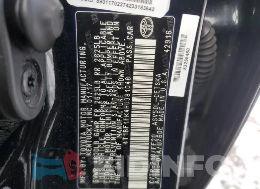 4T1BF1FK4HU381048 Photo# 12