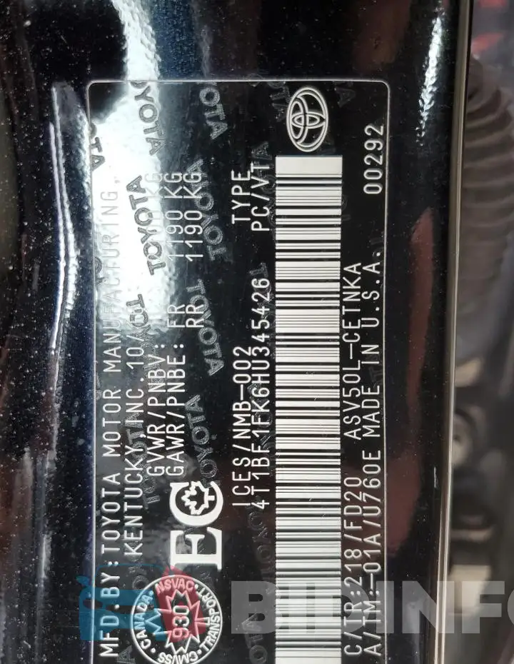 4T1BF1FK6HU345426 Photo# 13