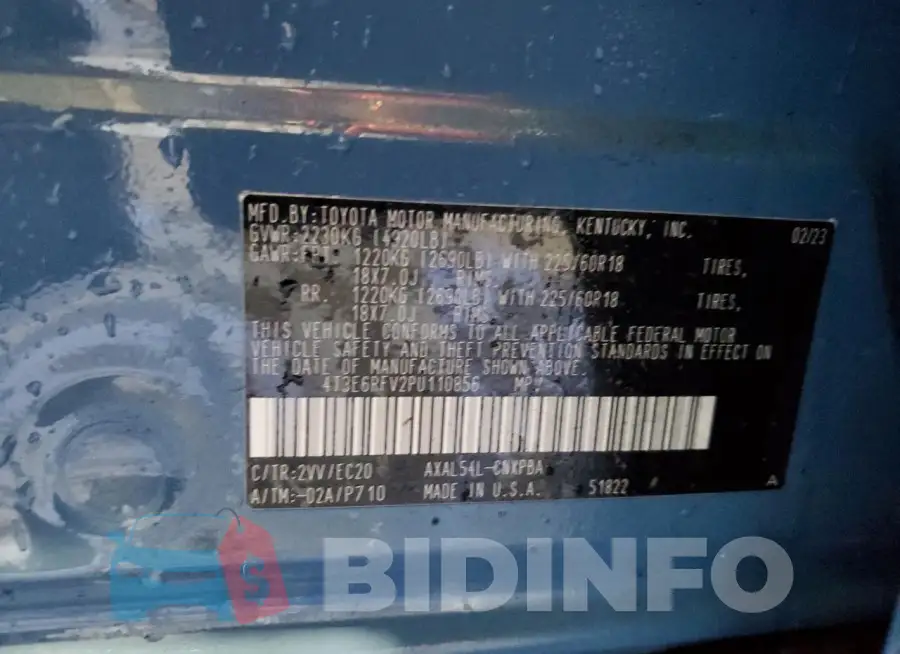 4T3E6RFV2PU110856 Photo# 13