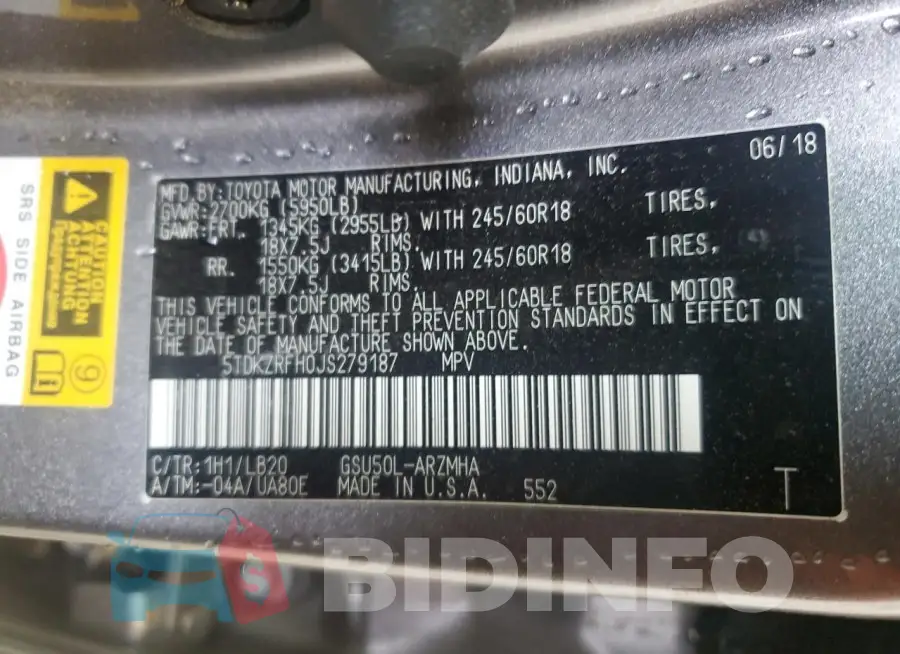 5TDKZRFH0JS279187 Photo# 13