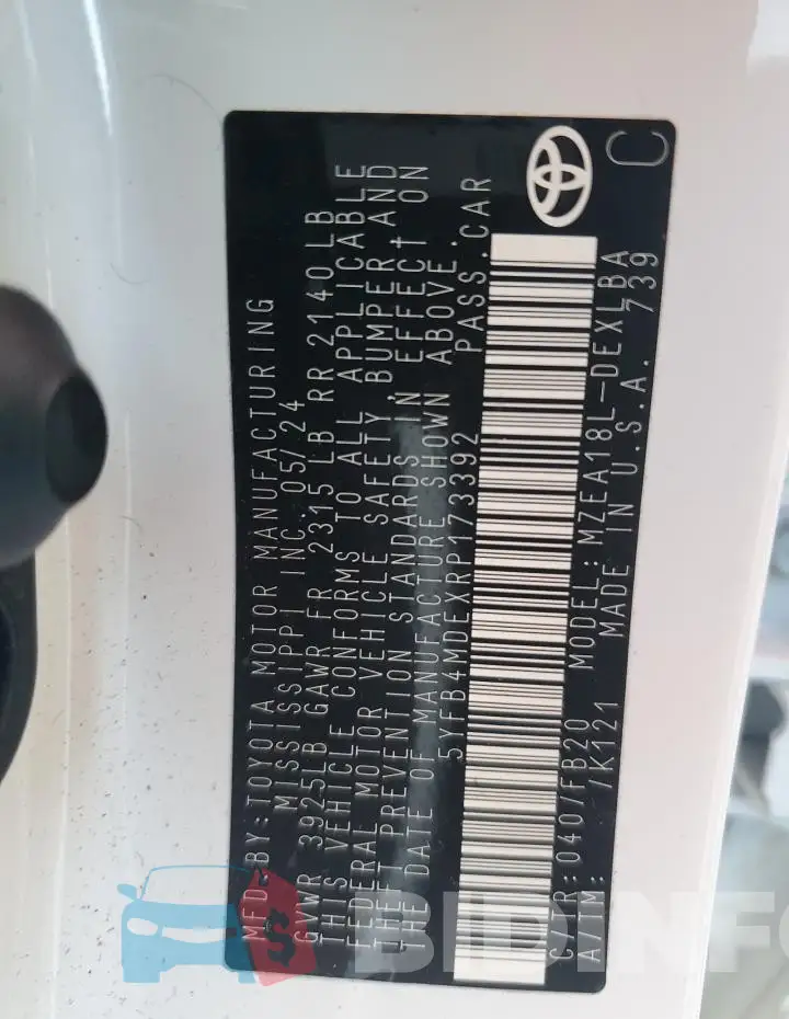 5YFB4MDEXRP173392 Photo# 12