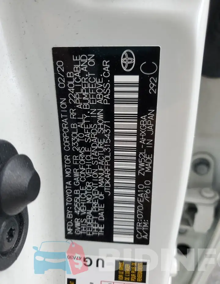 JTDKARFP0L3154371 Photo# 12