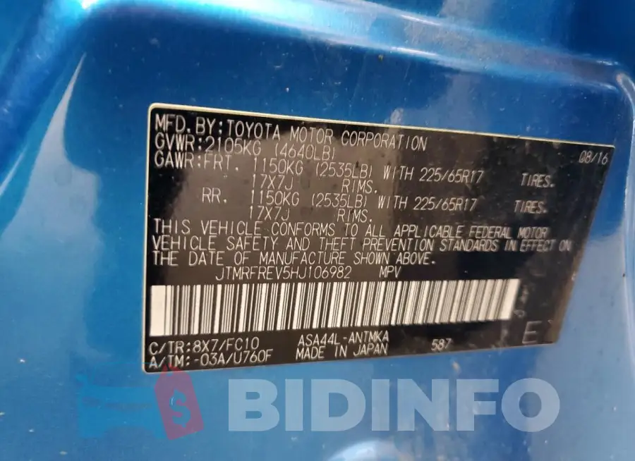 JTMRFREV5HJ106982 Photo# 14