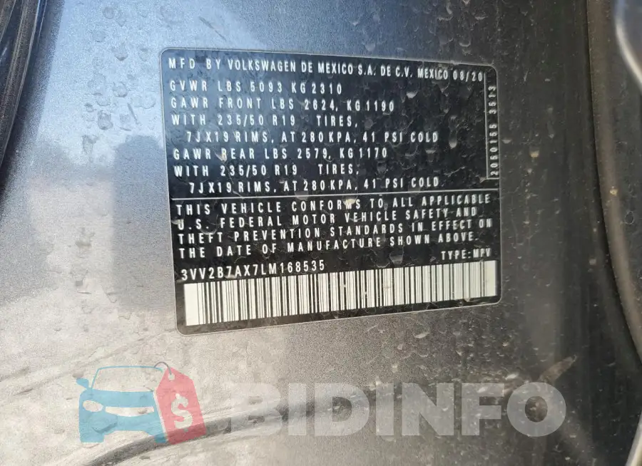 3VV2B7AX7LM168535 Photo# 13