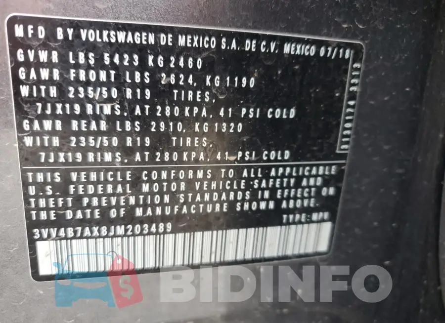 3VV4B7AX8JM203489 Photo# 13