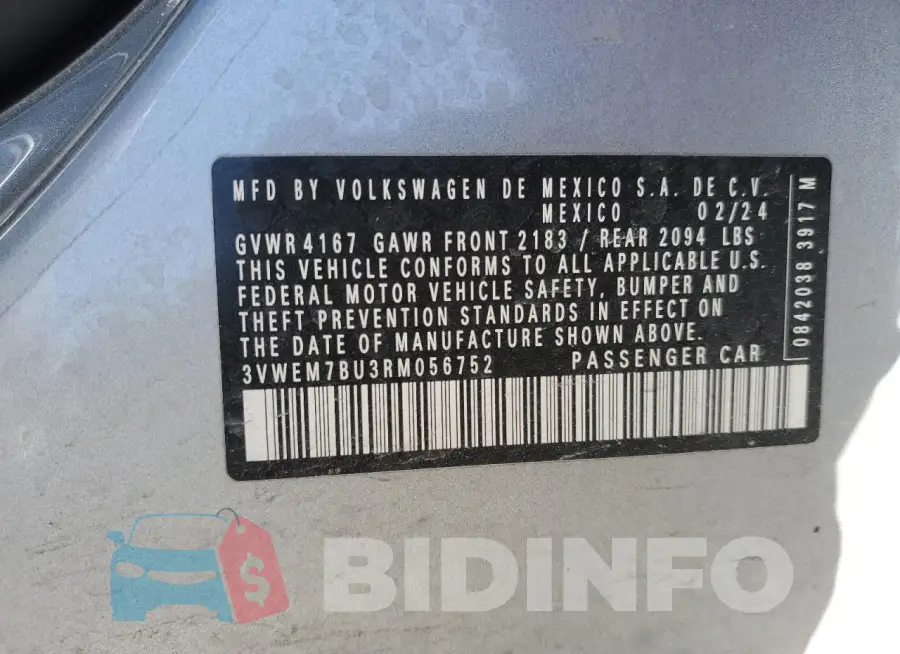 3VWEM7BU3RM056752 Photo# 12
