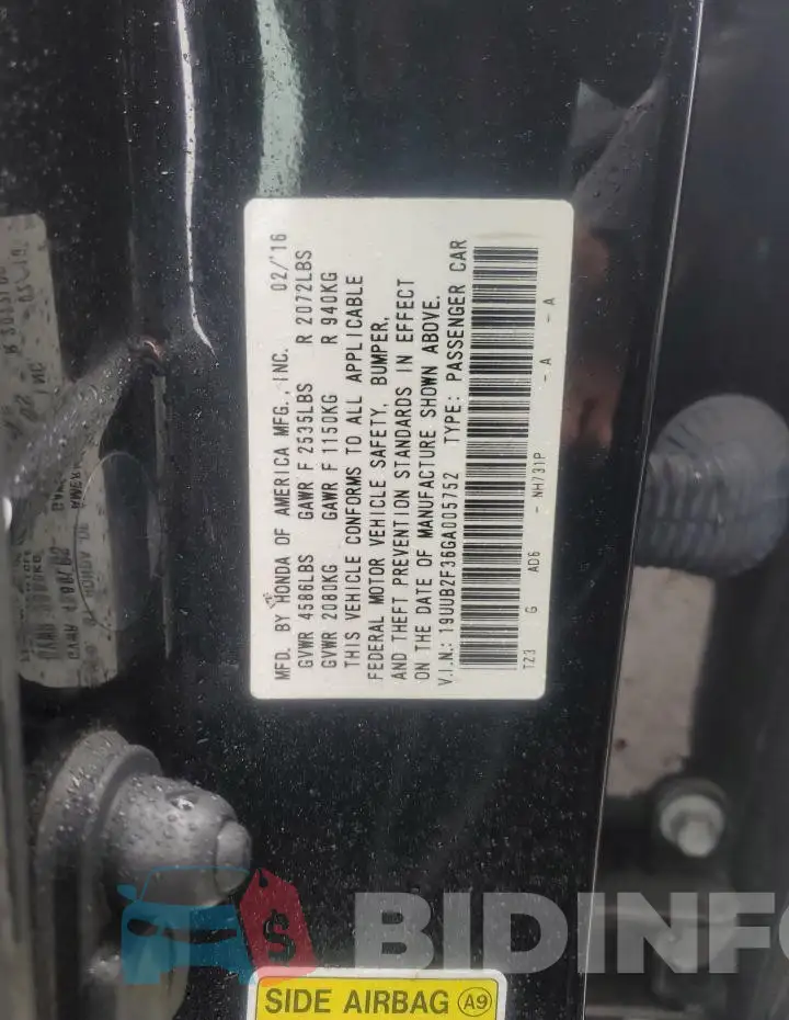 19UUB2F36GA005752 Photo# 12