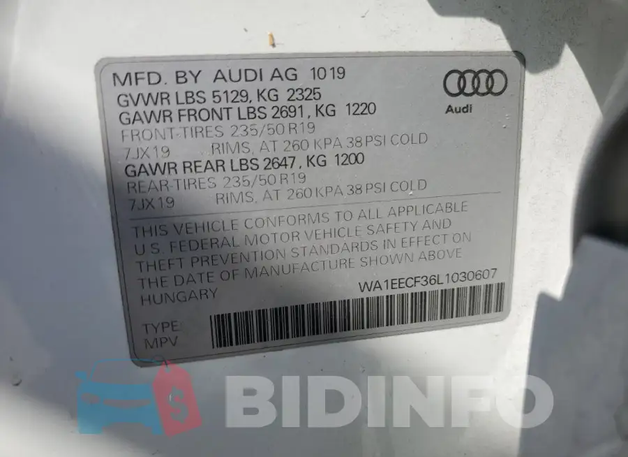 WA1EECF36L1030607 Photo# 14
