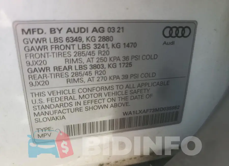 WA1LXAF73MD035952 Photo# 13