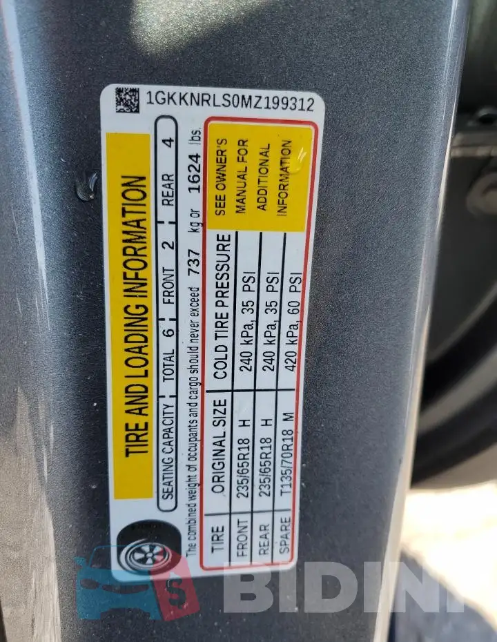 1GKKNRLS0MZ199312 Photo# 13