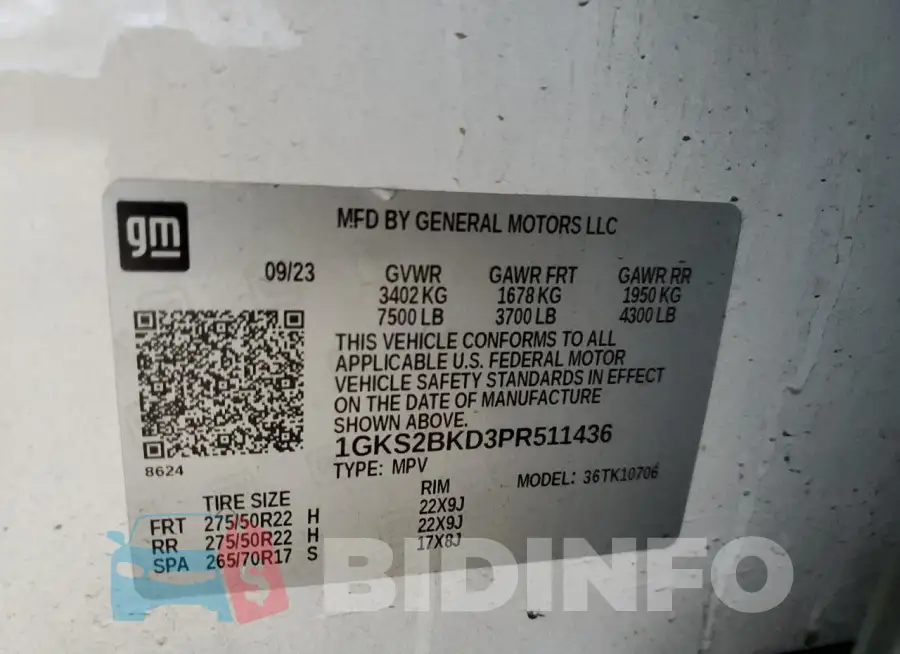1GKS2BKD3PR511436 Photo# 13