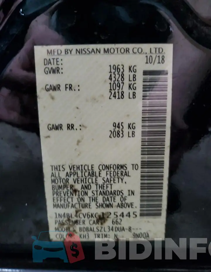 1N4BL4CV6KC125445 Photo# 12