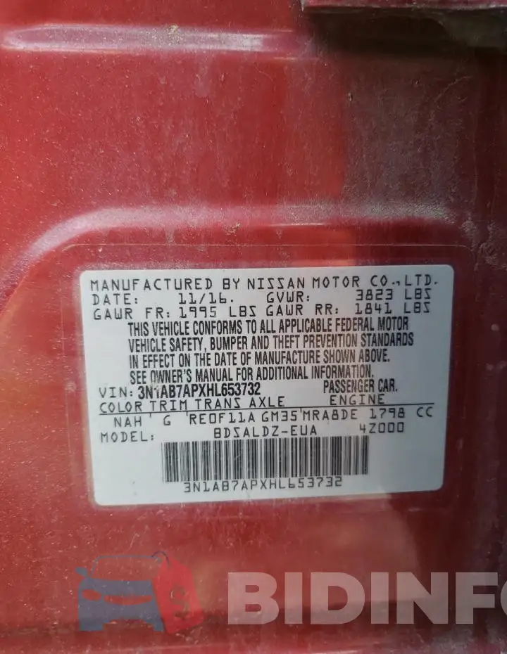 3N1AB7APXHL653732 Photo# 12