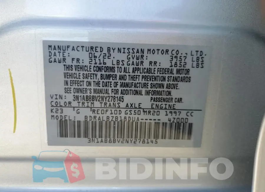 3N1AB8BV2NY278145 Photo# 12