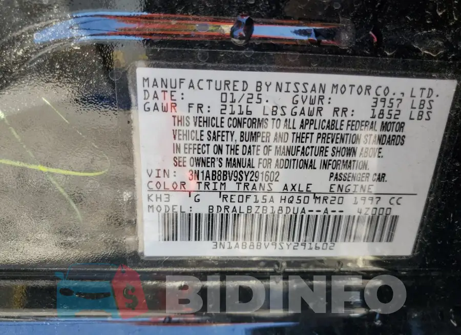 3N1AB8BV9SY291602 Photo# 12