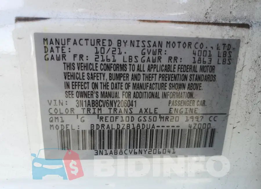 3N1AB8CV6NY206041 Photo# 13