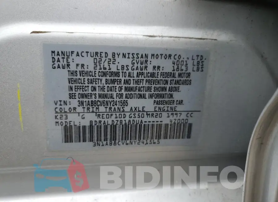 3N1AB8CV6NY241565 Photo# 12