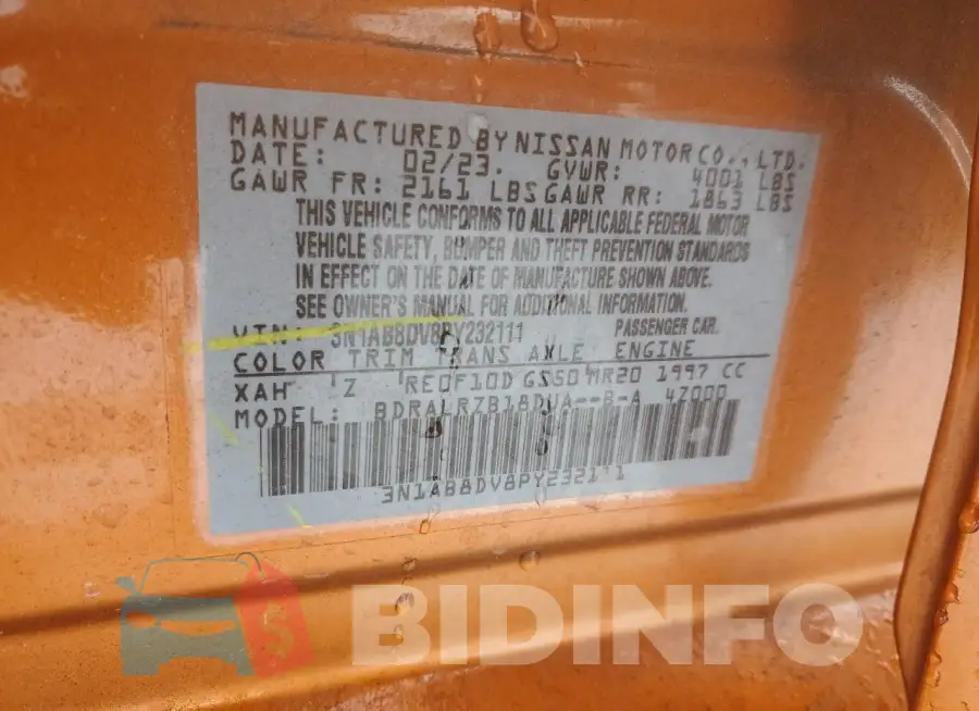 3N1AB8DV8PY232111 Photo# 12