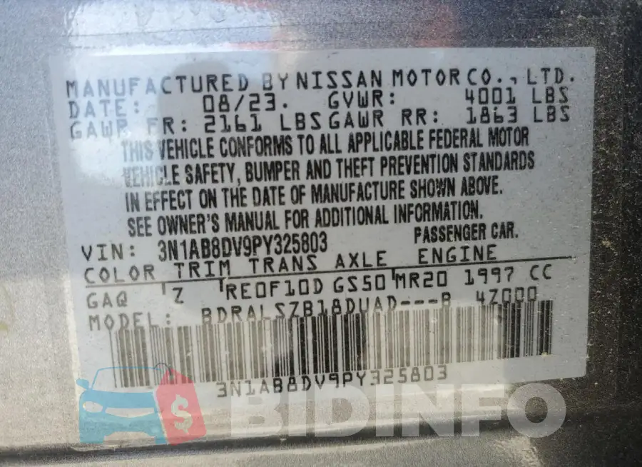 3N1AB8DV9PY325803 Photo# 12