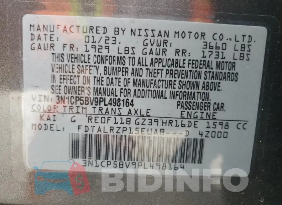 3N1CP5BV9PL498164 Photo# 13