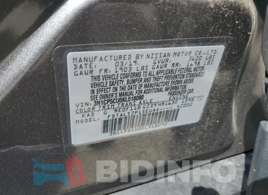 3N1CP5CU0KL518090 Photo# 13