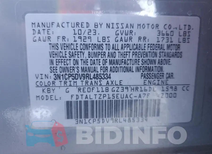 3N1CP5DV9RL485334 Photo# 13