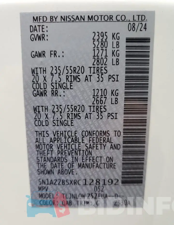 5N1AZ2BSXRC128192 Photo# 13