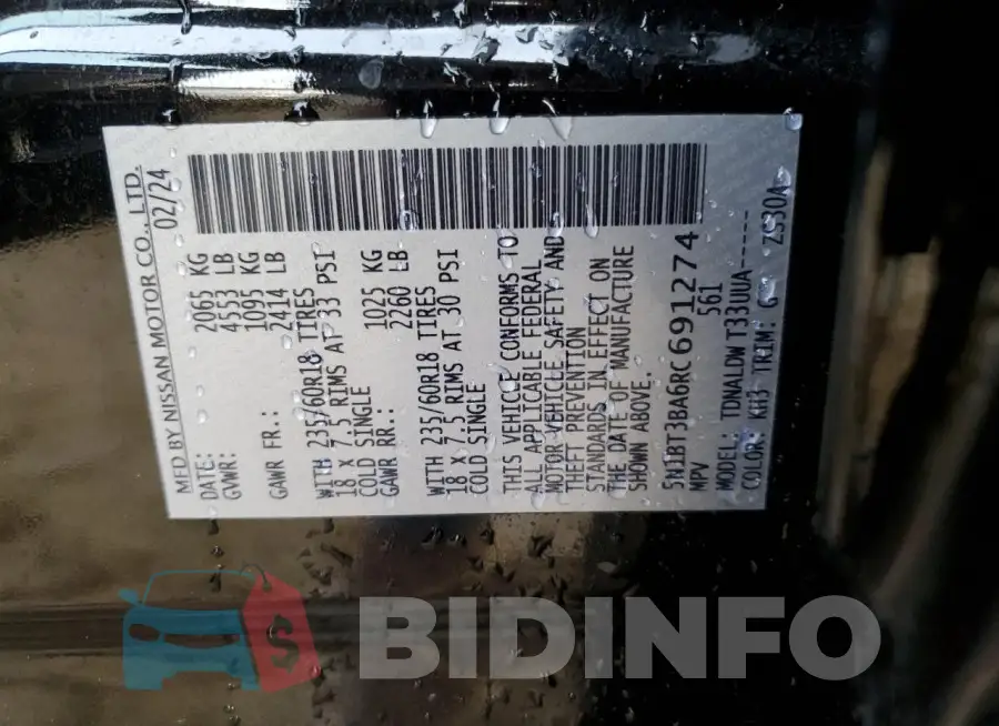 5N1BT3BA6RC691274 Photo# 14