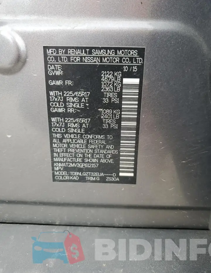 KNMAT2MV3GP612157 Photo# 14