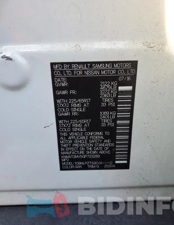 KNMAT2MV5GP723289 Photo# 13